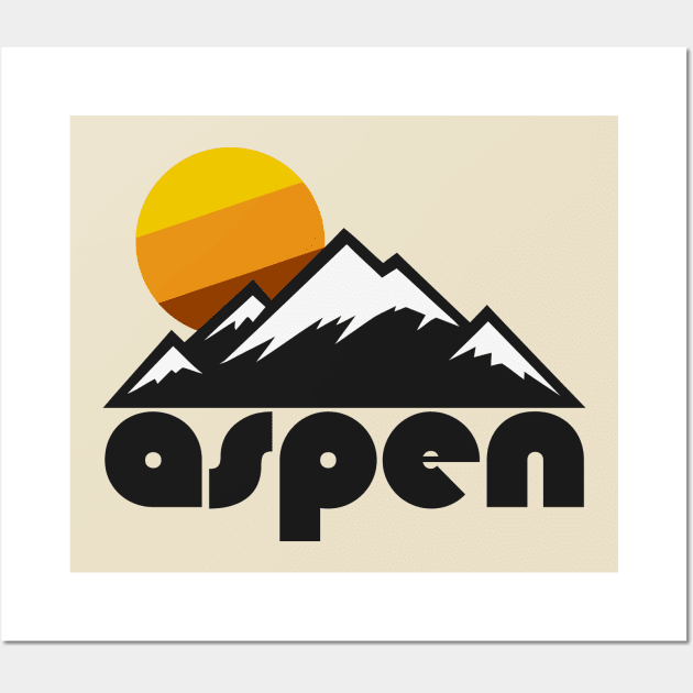 Retro Aspen ))(( Tourist Souvenir Travel Design Wall Art by darklordpug